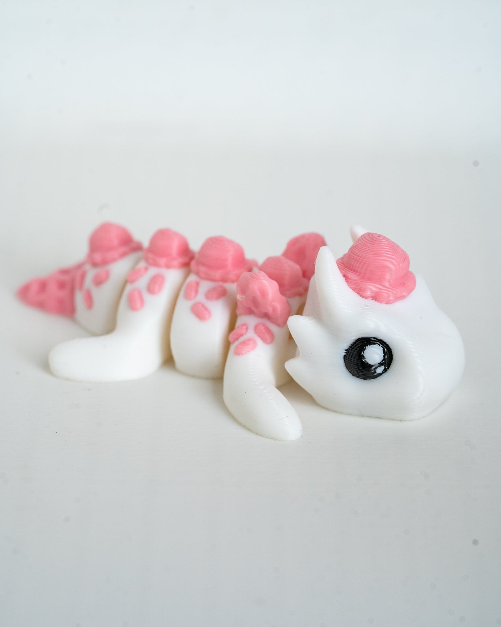 ice cream pink dragon figurine 3d printed articulated dragon