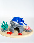 Whale decorative scene with ocean base