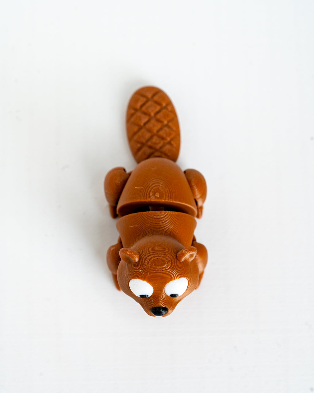 Cute beaver figure viewed from front