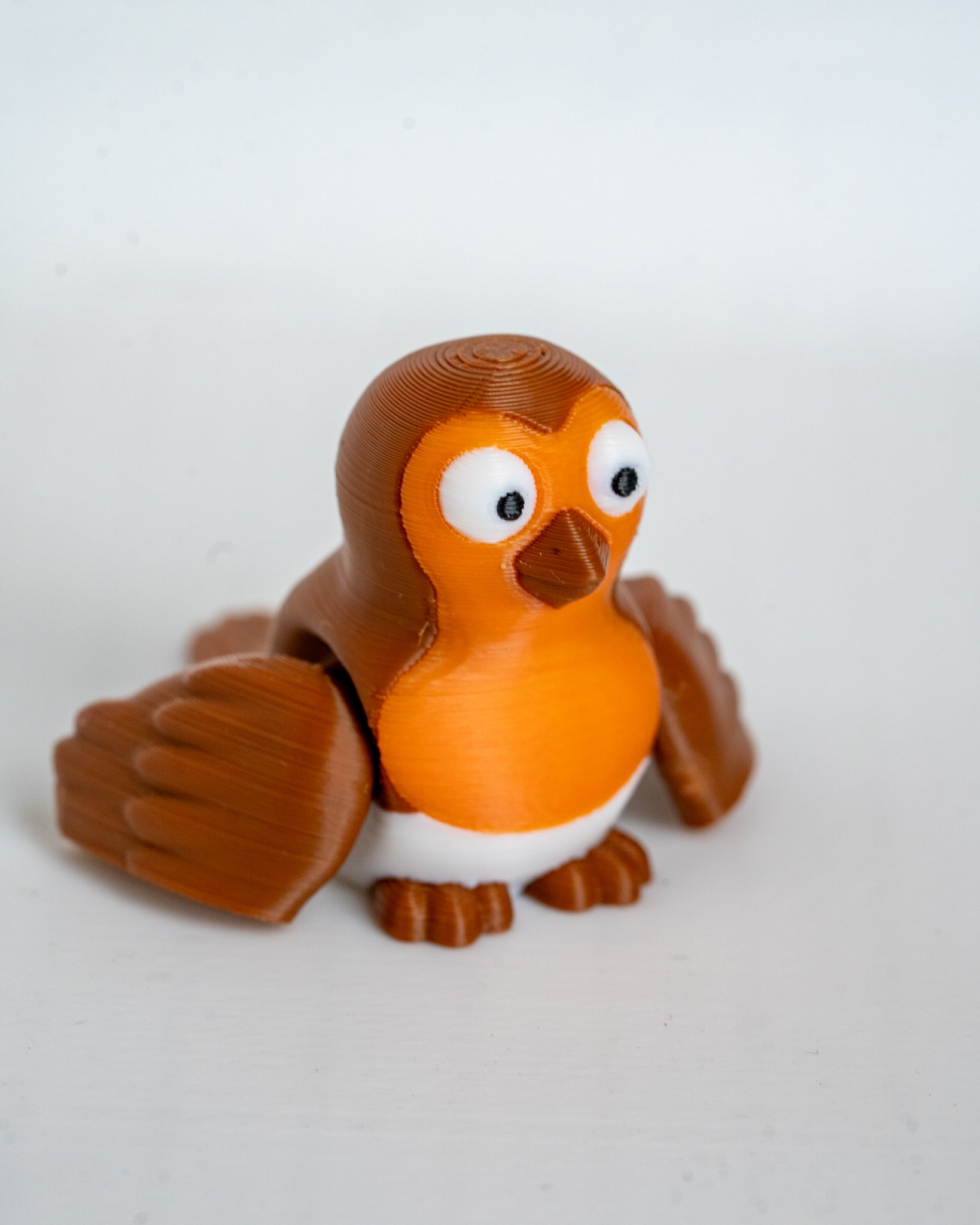 Robin bird figurine viewed from angle
