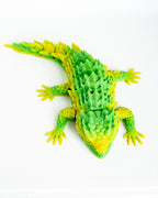 Green lizard viewed from above
