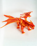 Orange winged dragon decorative figure