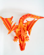 Flying orange dragon decorative figure