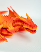 Close up of orange dragon face