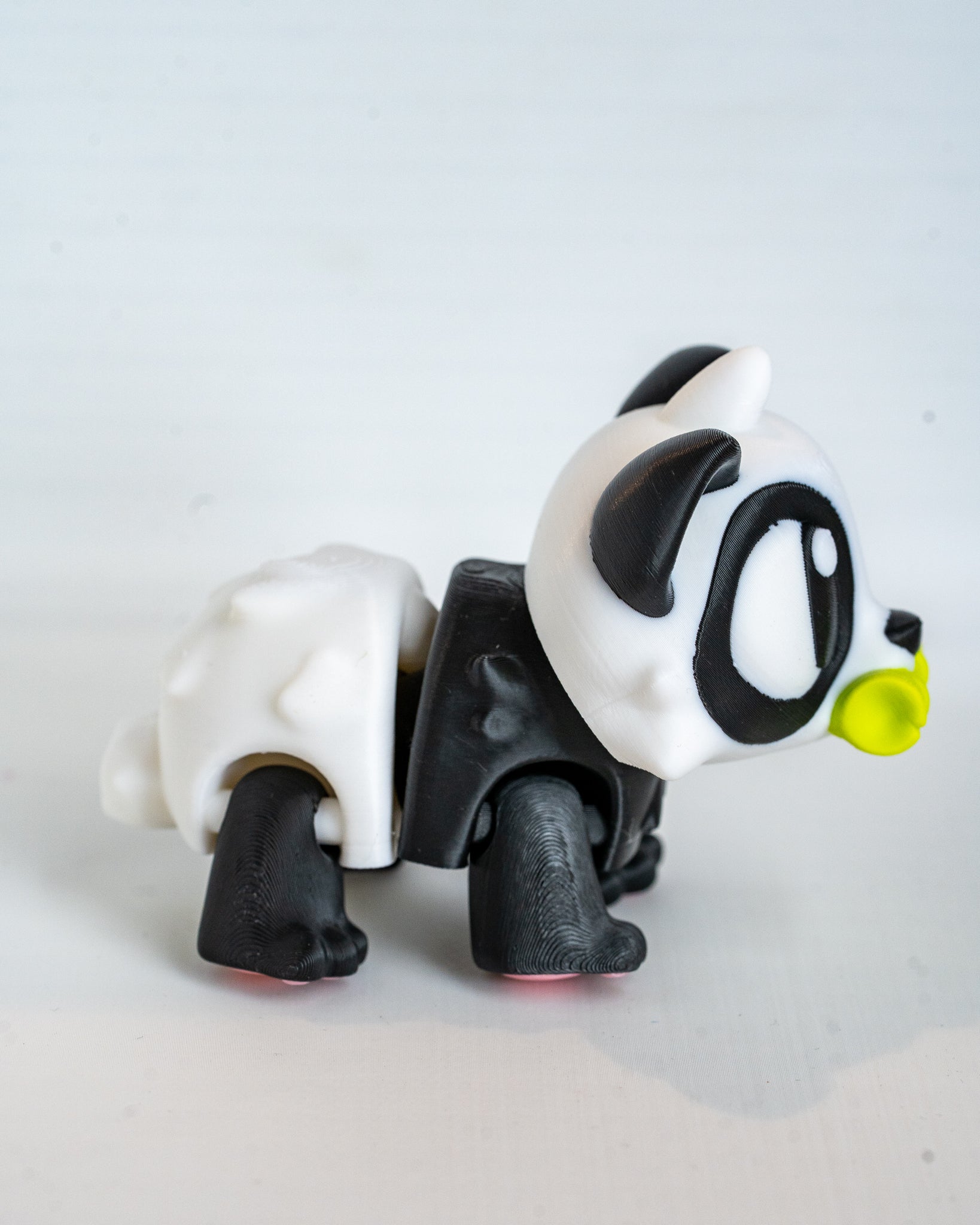 Panda figure viewed from side