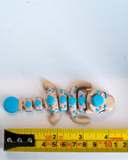 blue macaroon articulated dragon 3d printed decorative dragon with ruler
