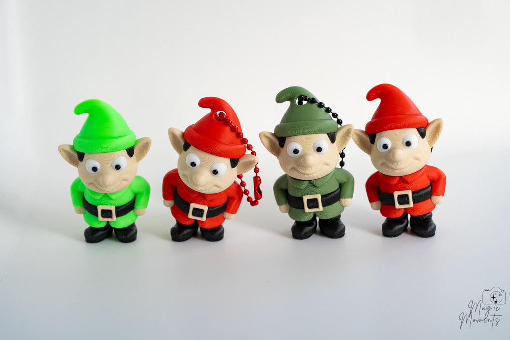 cute christmas elf figurine set 3d printed decor