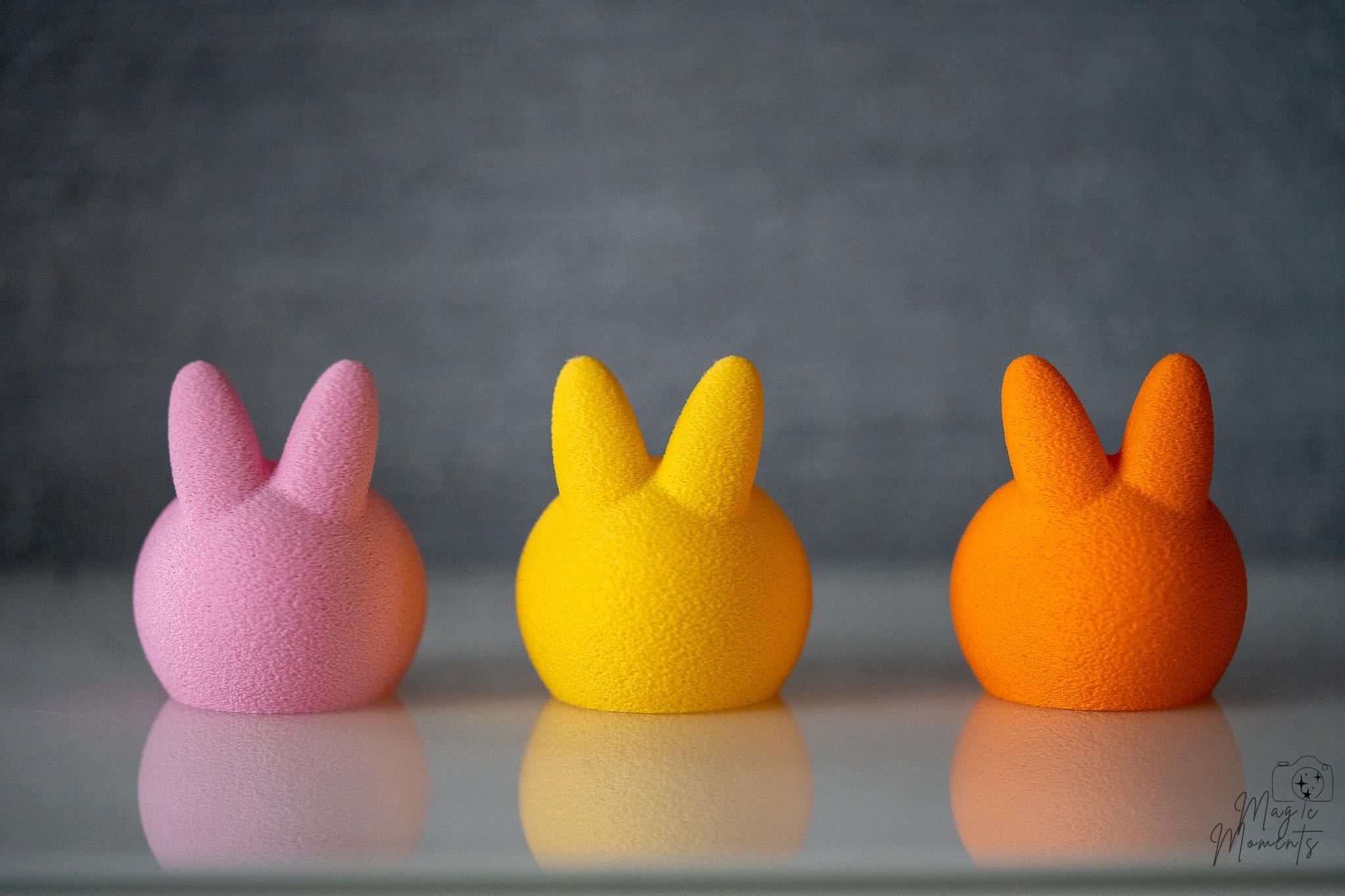 pastel bunny candle holder trio
