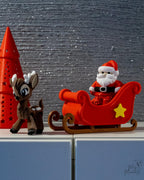 christmas sleigh and reindeer decor set