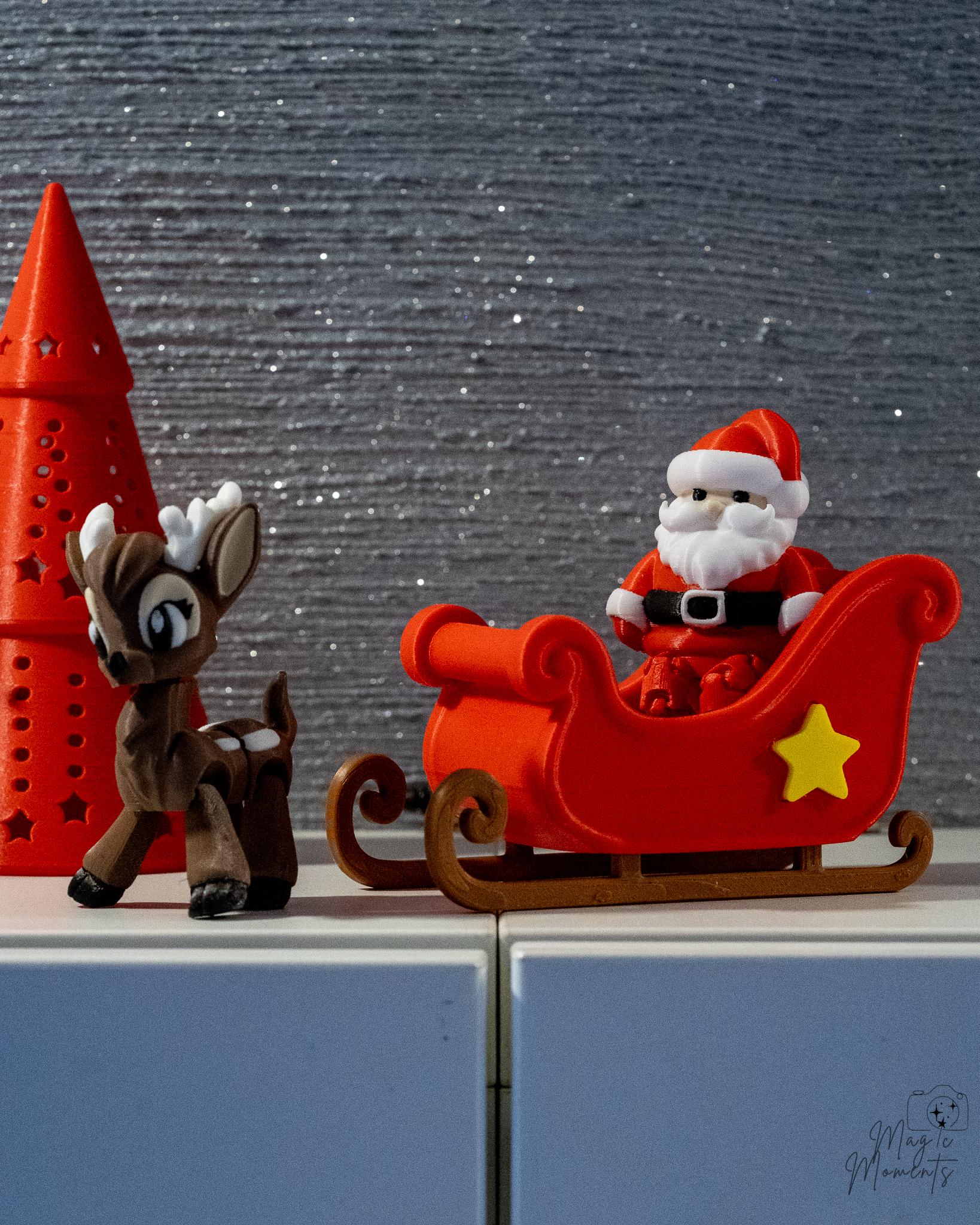 christmas sleigh and reindeer decor set