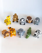 Safari animal figures group display