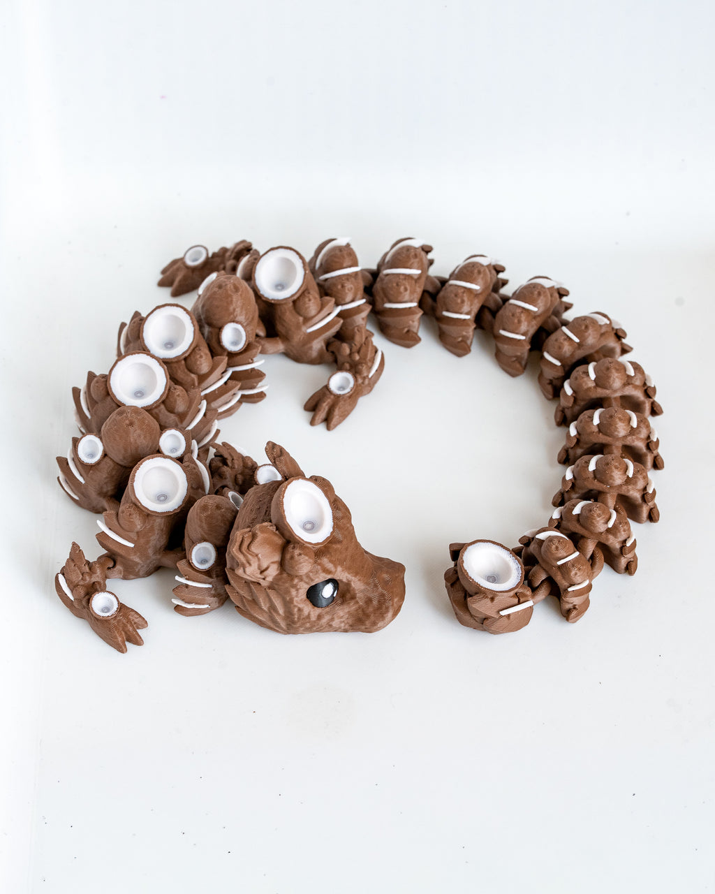 Top view of coconut dragon figure