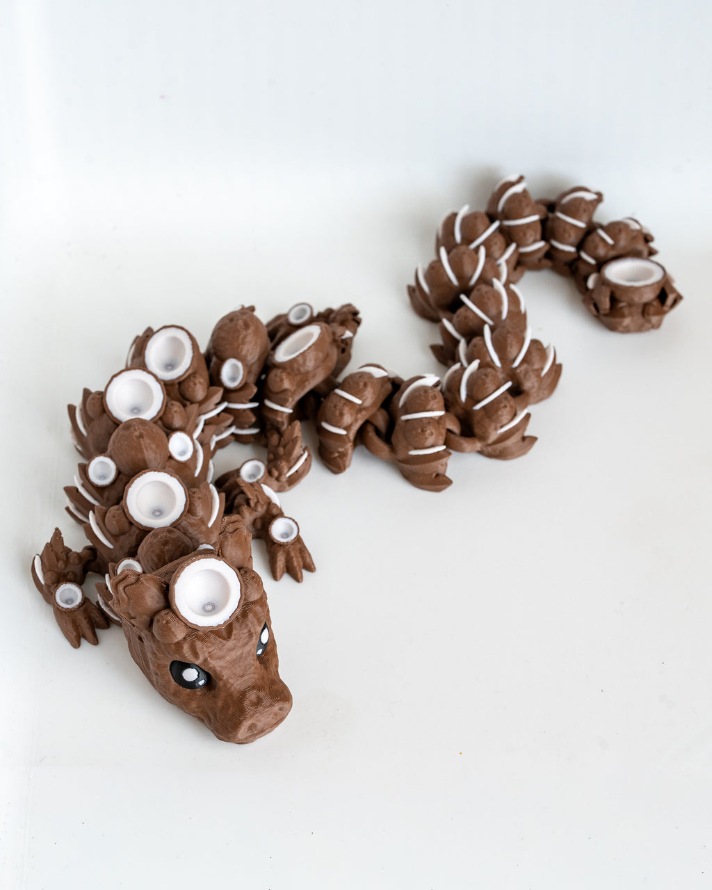 Coconut themed dragon viewed from angle