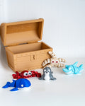Treasure chest with mini sea creature figures