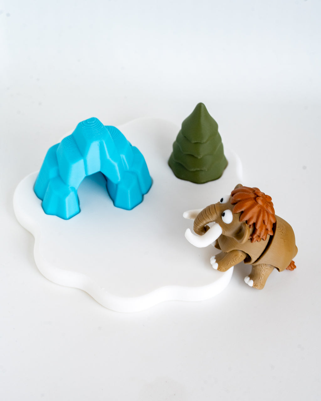 Ice age decorative set on snowy base