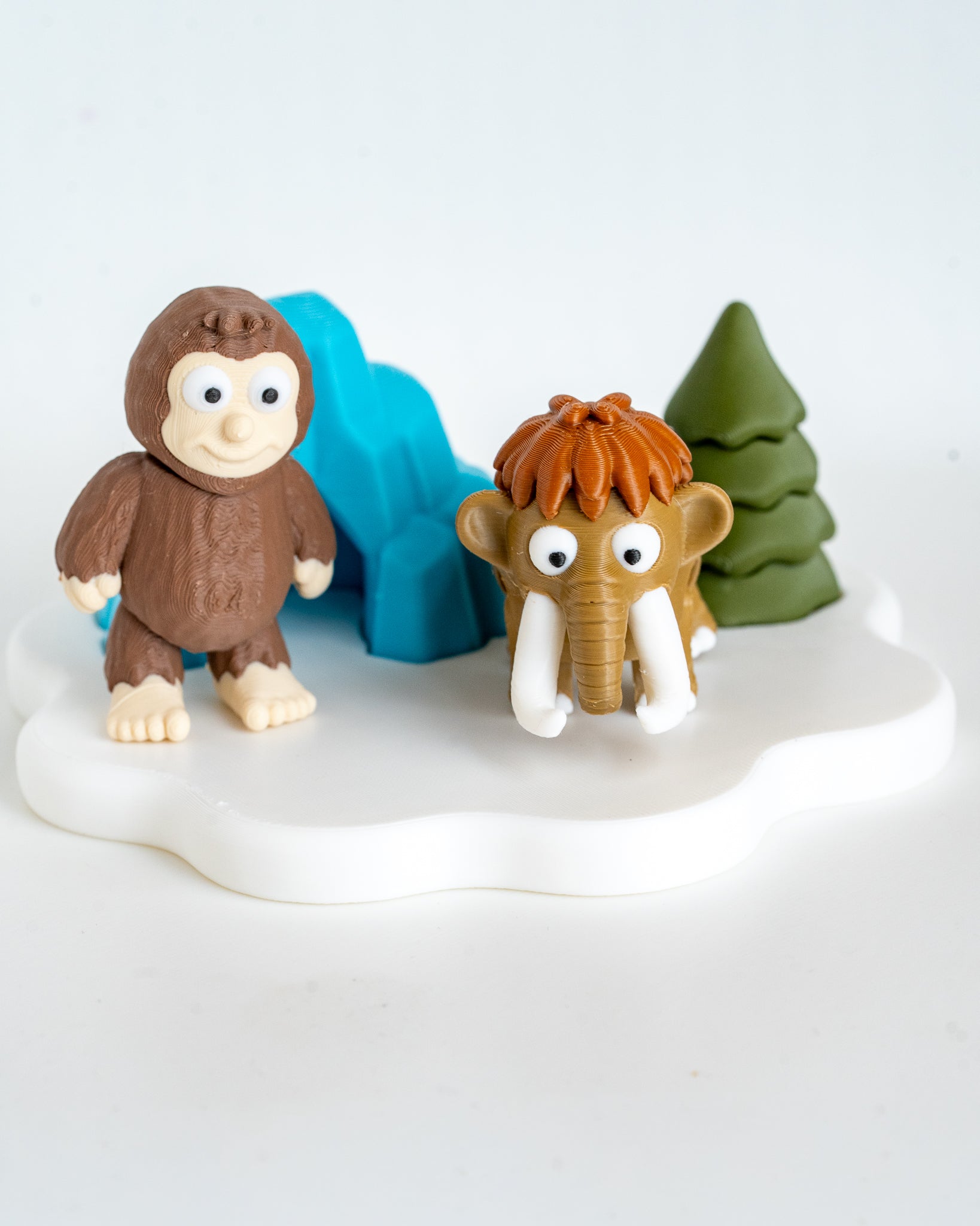 Mammoth and sasquatch winter display set