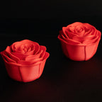 Decorative red rose figures with elegant layered petal details