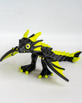 Articulated neon dragon figurine in Neon Green colour 3D printed fantasy decor