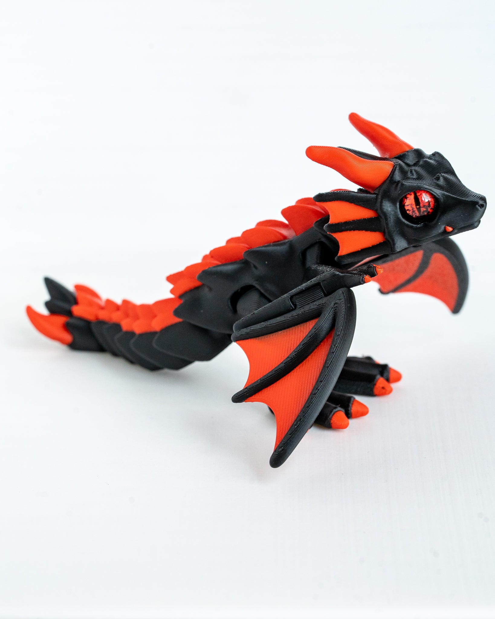 Articulated Fire Red dragon figurine 