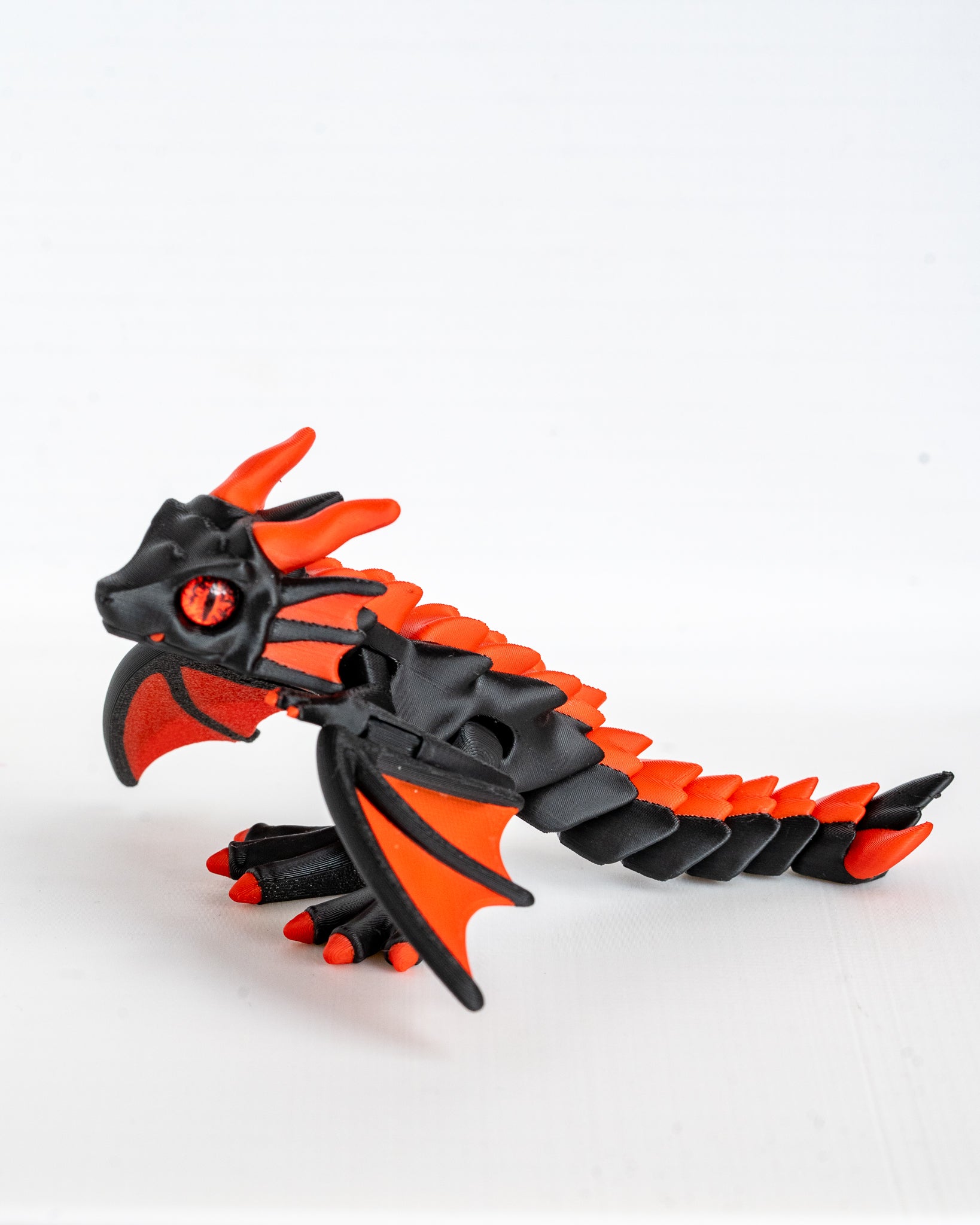 Articulated Fire Red dragon figurine 16cm fantasy shelf decor