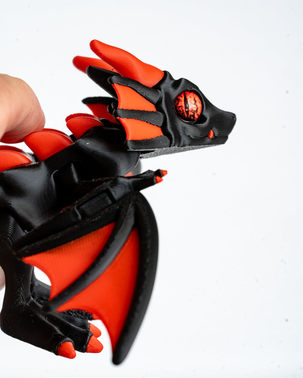 close up Fire Red dragon figurine