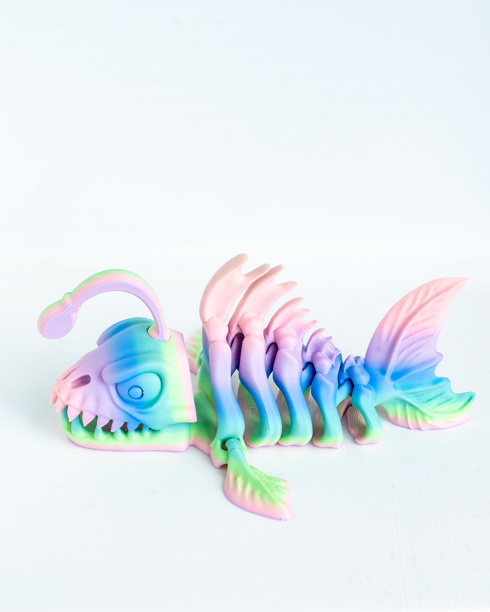 side view colorful anglerfish