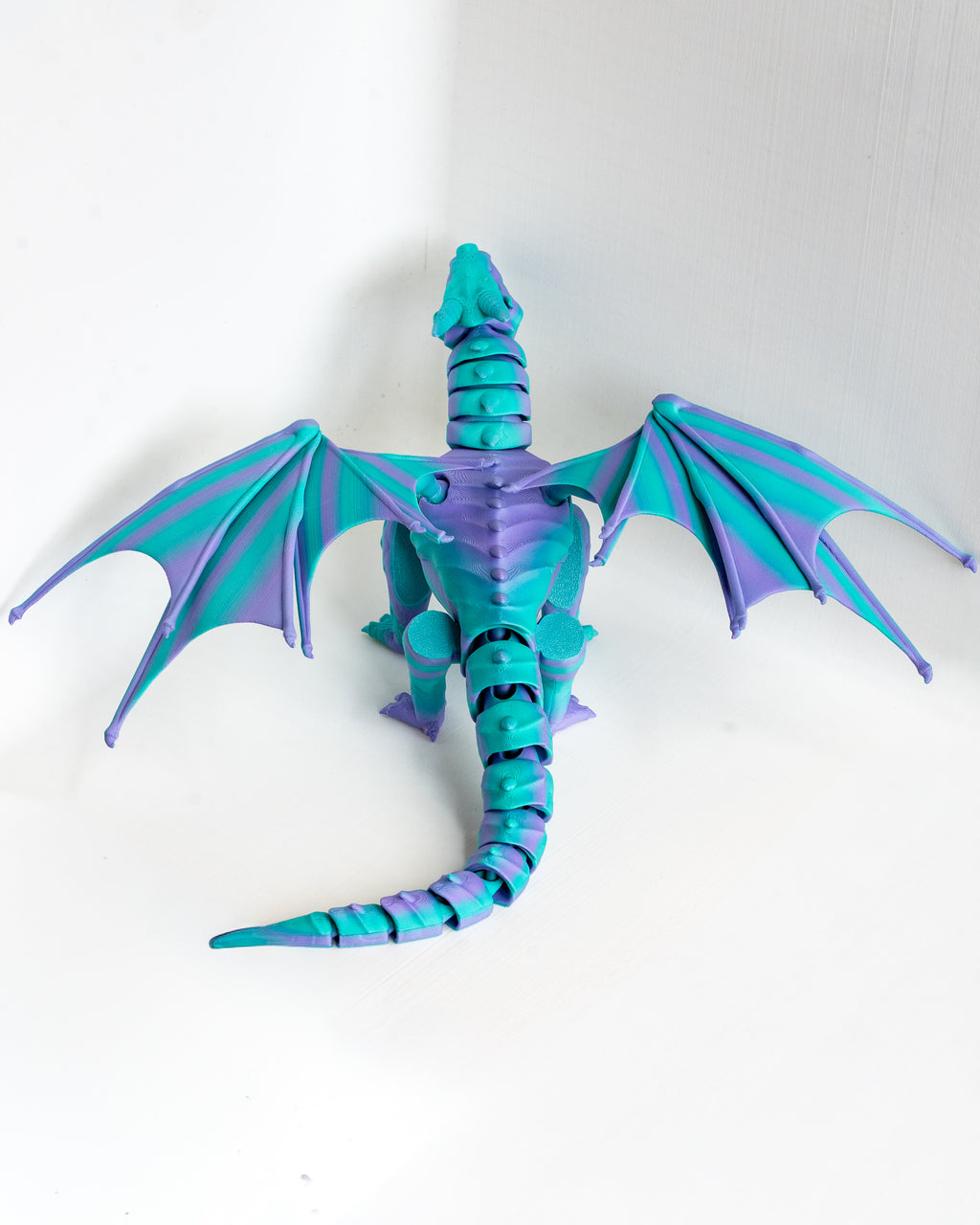 Top view of winged dragon with open wings