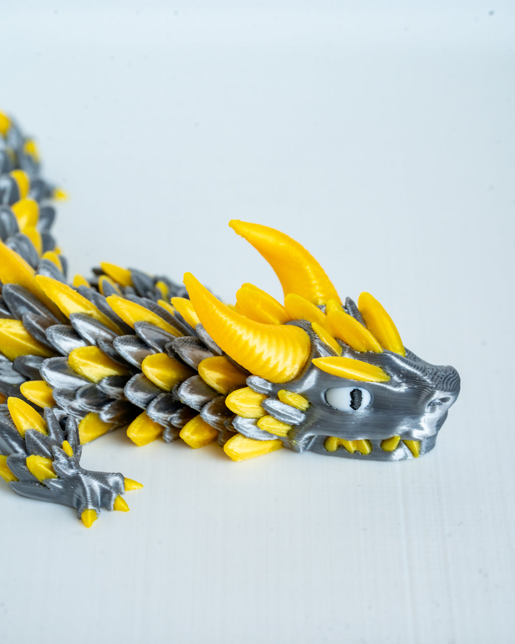 Dragon head close up with horn details