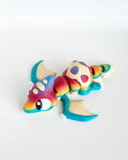 Rainbow pterodactyl viewed from angle