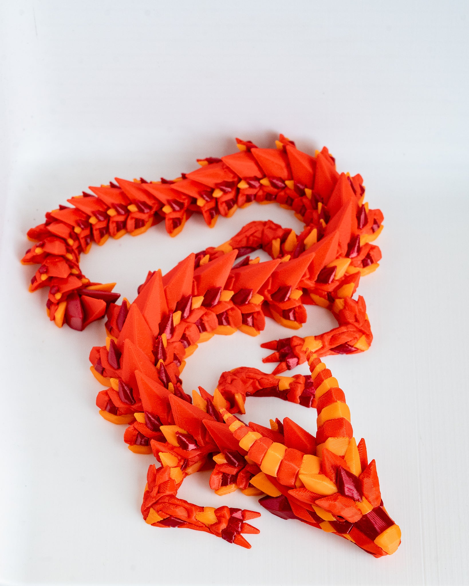 Orange fire dragon decorative figure