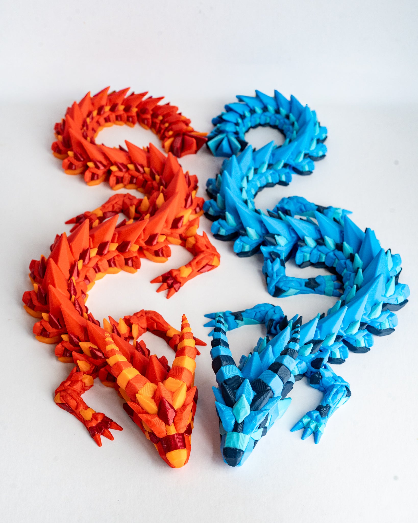 Fire and ice dragon decorative figure set