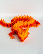 Orange and red dragon on a white background