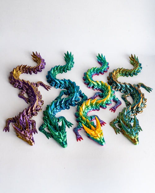 Articulated Prismor dragon figurines in multiple colour styles
