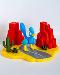 Road runner decorative scene with desert base