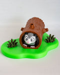 Cute possum decorative scene with log hideout