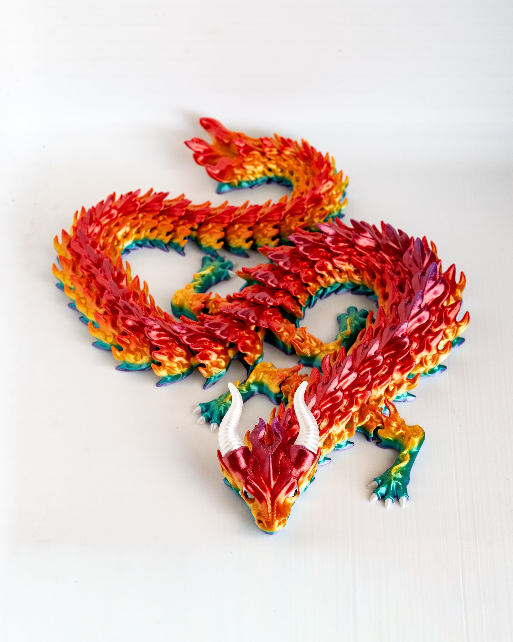 Colorful dragon on a white background