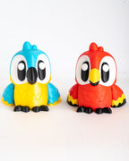 Cute parrot decorative figure set