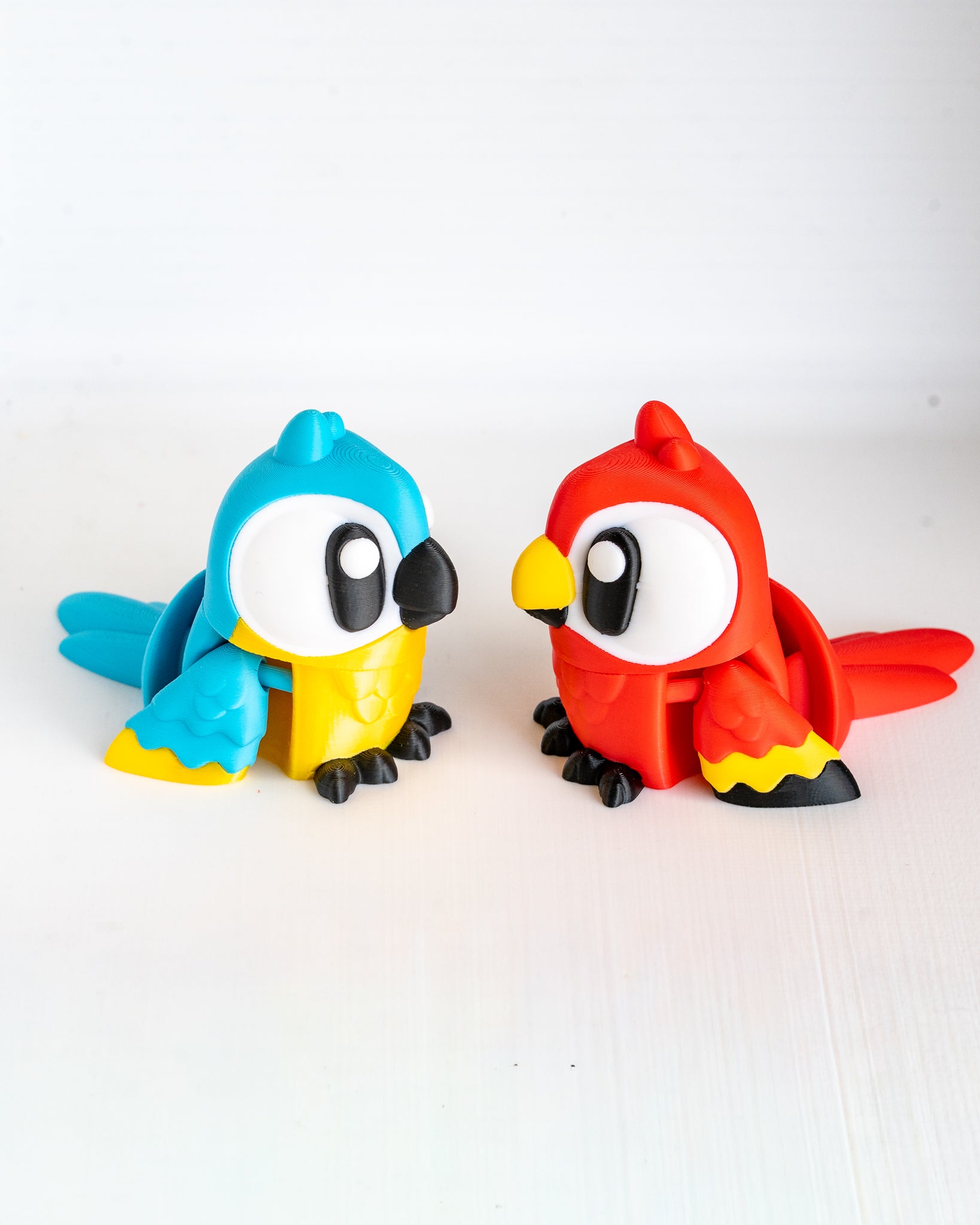 Colourful parrot decorative figures