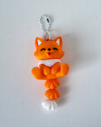 orange cute fox keychain