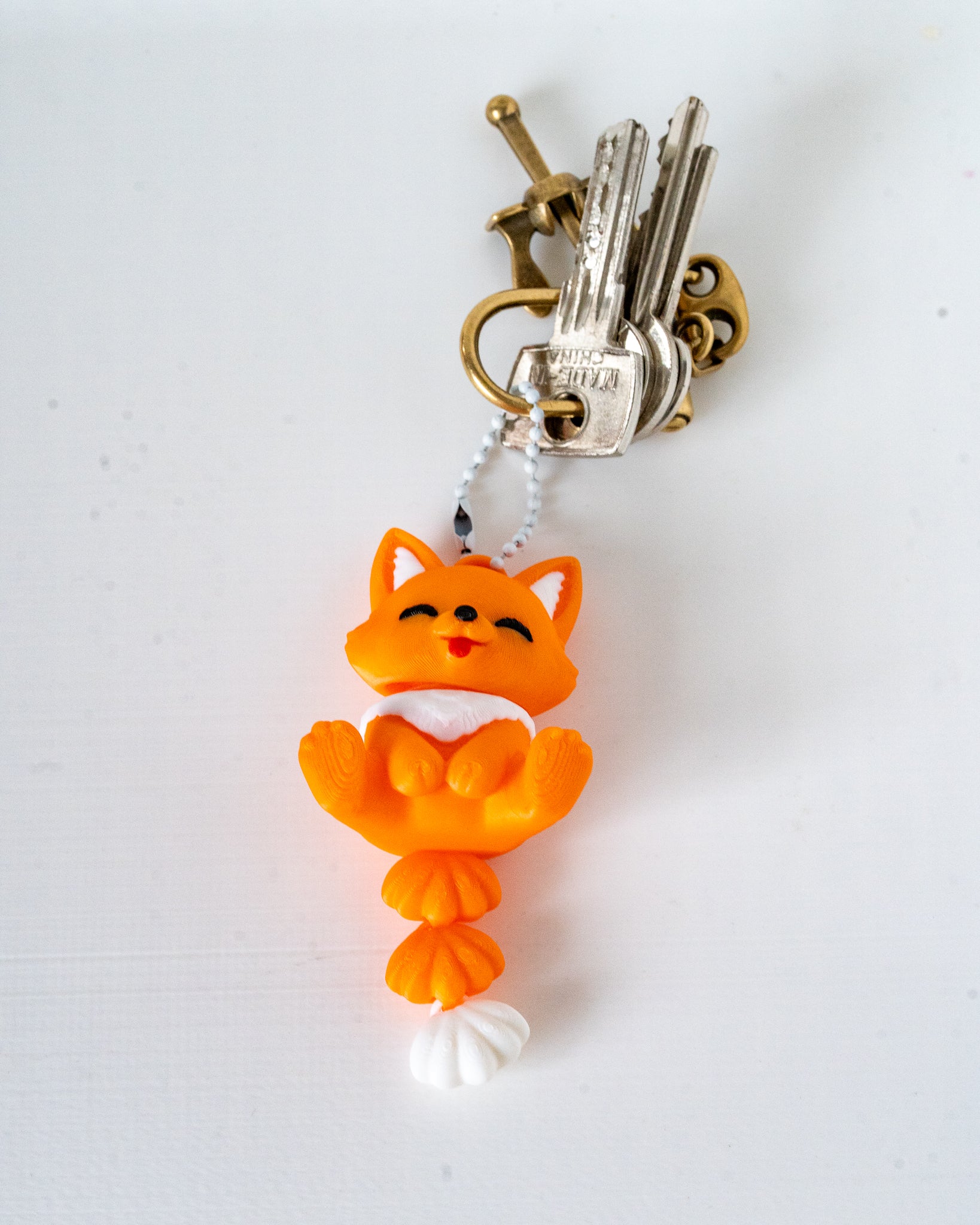 fox keychain with keys