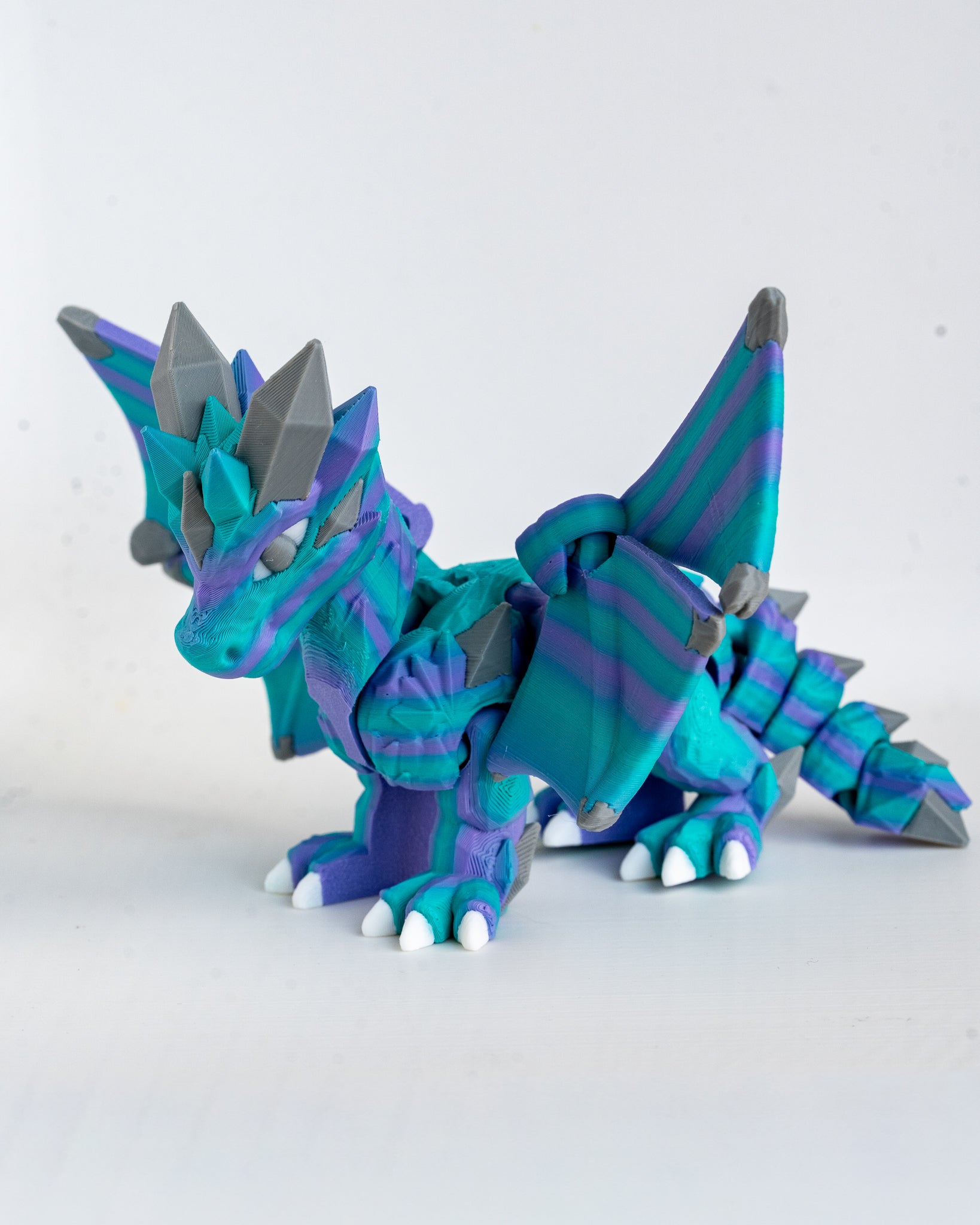 Crystal Dragon | Articulated Fantasy Dragon | 3D Printed Collectible