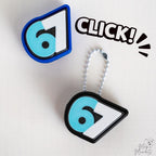 67 fidget clicker keychain 3d printed click action keyring