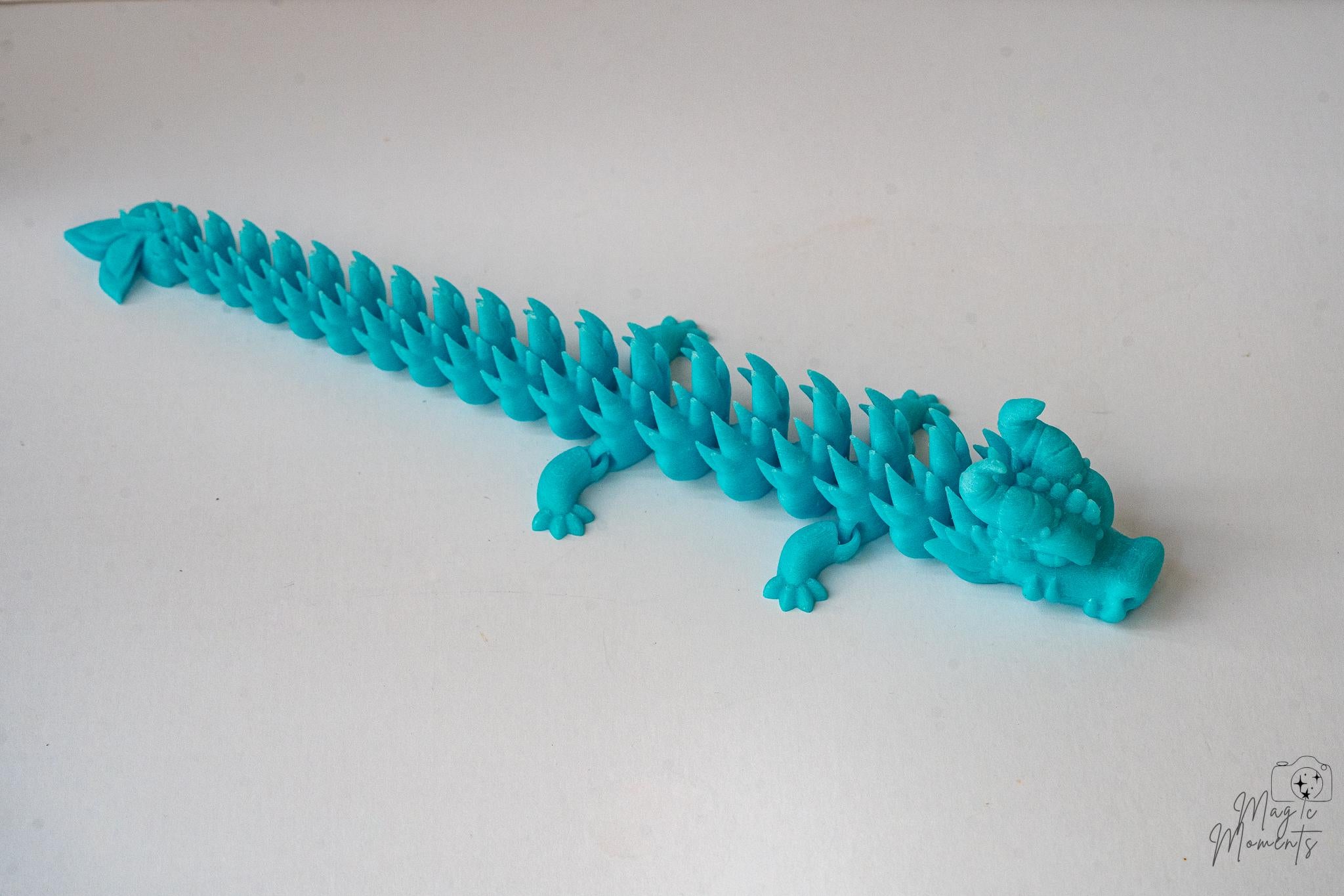 Articulated Dragon Figure - 3D Printed Spiky Fantasy Dragon