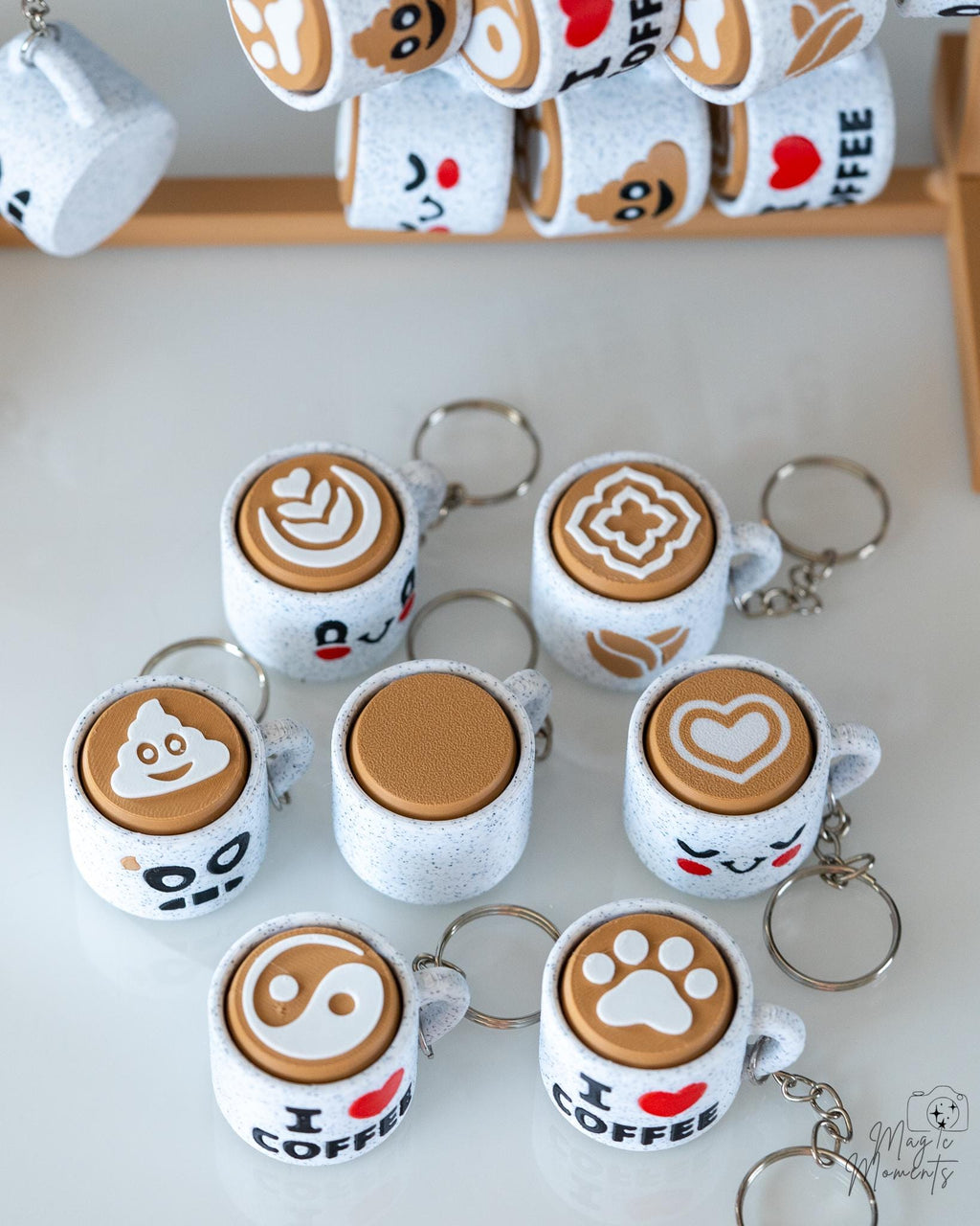 Coffee Cup Clickers - Cute 3D Printed Keychain Decorations