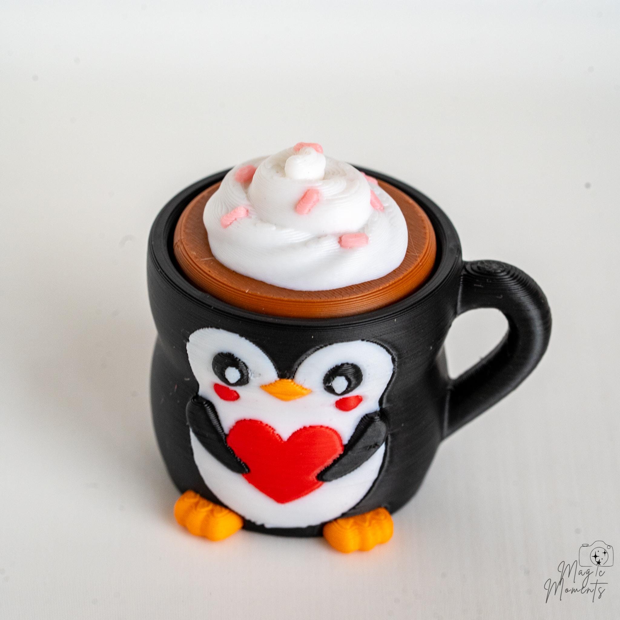 Penguin Mug Clicker - 3D Printed Penguin Fidget Desk Gadget