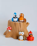 Bird Tree Stump Playset | Woodland Bird Figures with Storage | Magic Moments 3D Farm