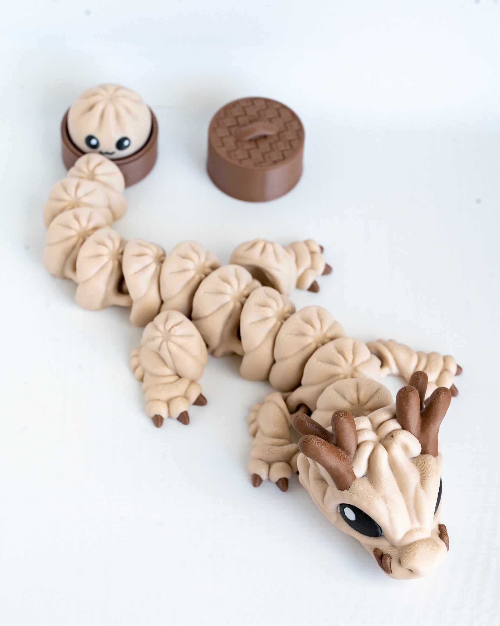 Bao Dumpling Dragon Clicker| Articulated 3D Printed Dragon | Cute Bao Dragon | Kawaii Fantasy