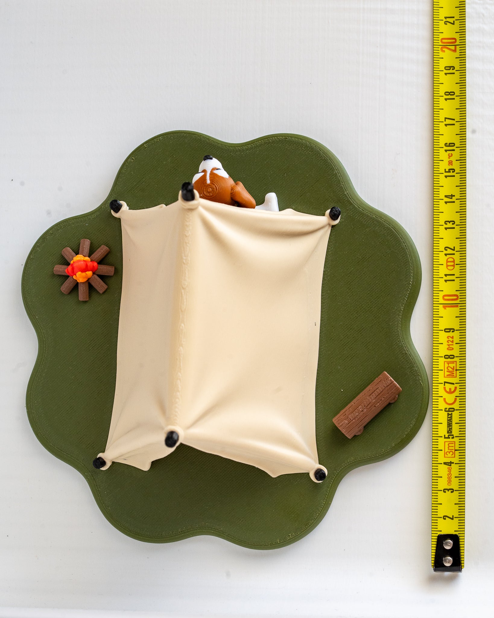 Beagle Camping Playset | 3D Printed Dog with Tent & Campfire | Dog Lover Gift