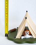 Beagle Camping Playset | 3D Printed Dog with Tent & Campfire | Dog Lover Gift