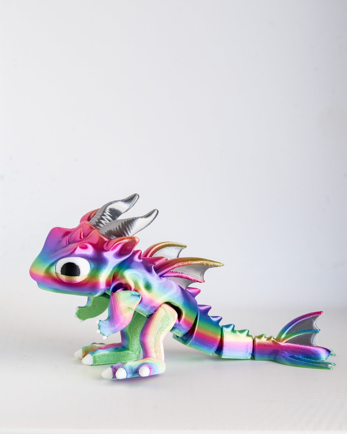 Grumble Dragon - Rainbow Articulated 3D Printed Dragon